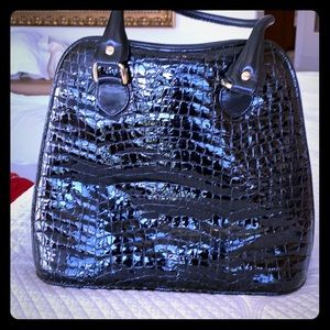 Due Fratelli Black Embossed Snake Skin Purse